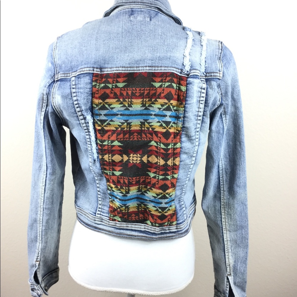 Chiqle distressed tribal denim jacket - Picture 4 of 5